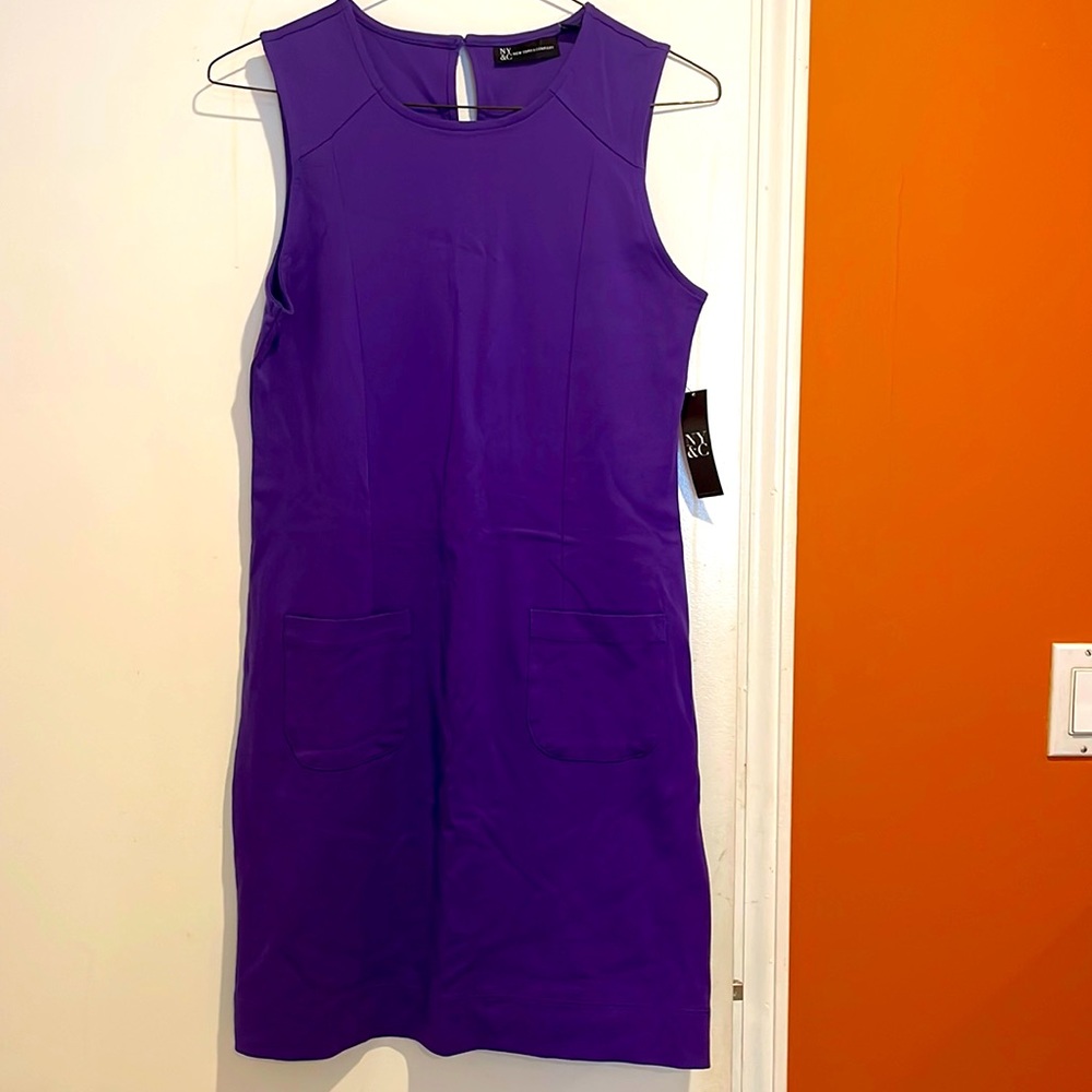 NY&CO purple sleeveless dress with 2 pockets. NEVER WORN